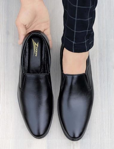 Zixer F6012 Office Wear Soft Derby Formal Shoes for Men || Boys Semi Formal Wedding Party Boots for Men Black 2