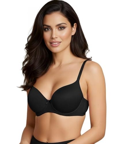 Saforia Cuddlecot Cotton Padded Bra for Women (Zed Black) | Wire Free Everyday Bra for Women | Breathable T Shirt Padded Bra with Adjustable Straps and All Day Comfort (36D, Zed Black)