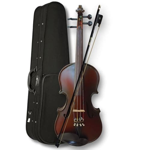 GOUTAM GAIN 1/2 Acoustic Violin for Kids & Beginners | Half Size Violin with Case Bow Rosin | Student Violin Set Natural Maroon | Learning Musical Instrument