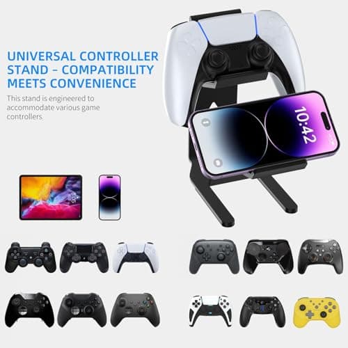 ADDGRIP Metal Dual Controller Storage Desktop Stand, Elegant, Organized Storage, Compatible with Nitendo Switch/PS5/PS4/Xbox Game Controllers, Compatible with Xbox Dual Controller Stand (Black) 3