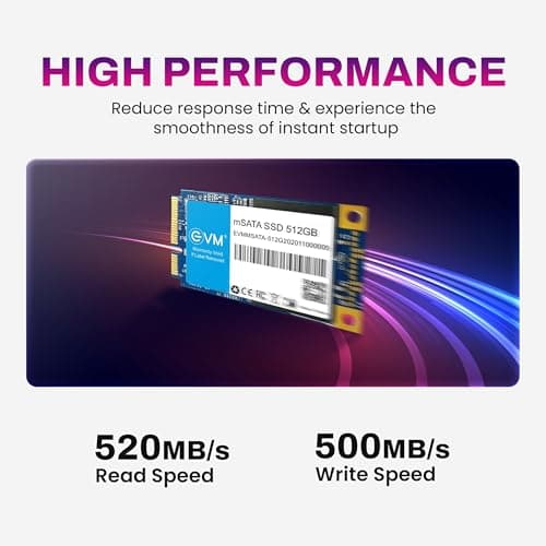 EVM 512GB mSATA Internal SSD - 520MB/s Read & 500MB/s Write - 5-Year Warranty (EVMMS/512GB) 4