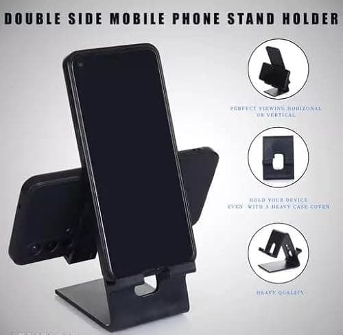 BLAXSTOC (P11+Peramid Mobile Stand for Table, Table Mobile Stand,Mobile Holder for Taible,Stand for Mobile and Tablet (Pack of 2) 3