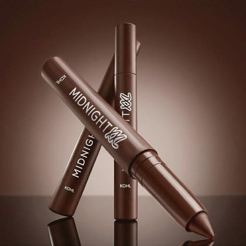 RENEE Midnight XXL Kajal | Brown Kohl Pencil with Built-in Sharpener | Waterproof, Smudge-proof, 24Hr Long-Lasting | Ultra-Rich Pigment, Smooth Glide | 1.5g 2