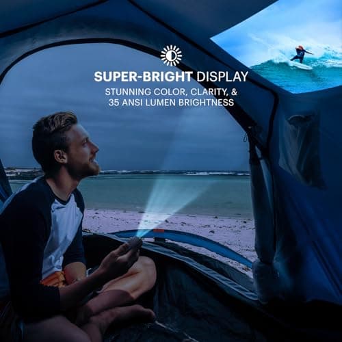 Kodak Ultra Mini Portable Projector -1080p HD support Black LED DLP Rechargeable Pico Projector - 100" Display, Built-in Speaker - HDMI, USB and Micro SD - Compatible with iPhone iPad, Android 4