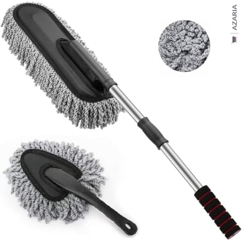 Azaria 5 PCS Microfiber Car Duster Kit - Interior & Exterior Car Cleaning Detailing Tool Scratch & Lint Free, Pollen Removing Extendable Long Handle Duster for Car & Motorcycle car Accessories (A1) 2