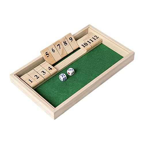 FASHIONMYDAY Shut The Box Game - 12 Numbers Wooden Dice Game Game Family Traditional Game 4