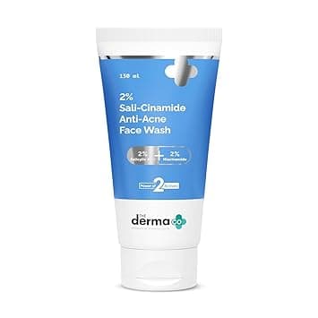 The Derma Co 2% Sali-Cinamide Anti-Acne Face Wash | With 2% Salicylic Acid & 2% Niacinamide I Treats Active Acne & Fades Marks I For Oily & Combination Skin I Power of 2 Actives | For Men & Women | 15