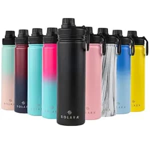 SOLARA Insulated Water Bottle 650ml, Hot Water Bottle, Thermosteel Water Bottles for Travel, Home, Office, School, Gym, Adults, Water Bottle Hot and Cold, Sipper Bottle, Black Knight
