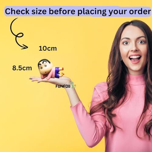FUNFOB Shinchan Action Figure Length - 10CM Figurine Cartoon Figures Toys for Boys & Girls PVC Multicolour | Shin Pose Red 2