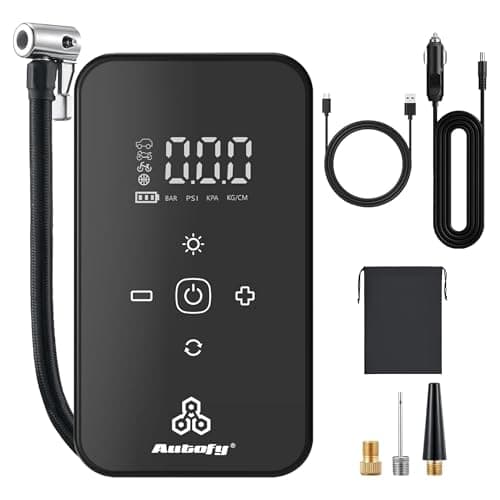 Autofy AirBit 2 Years WARRANT'Y Dual Power Mode Battery & Corded [22mm Cylinder Most Heavy Duty] 140PSI Car Tyre Inflator Pump - 90W Copper Motor - 4500mAh Mobile Power Bank - 4 Mins Fast Inflation