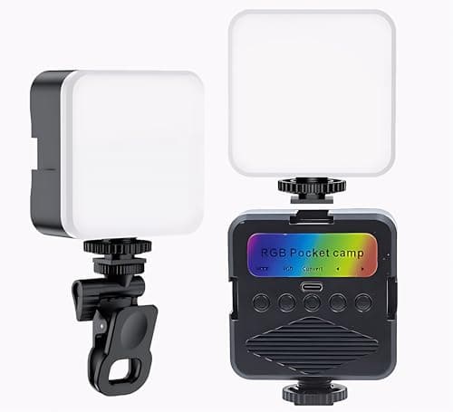 LED Pocket Video Mobile Light | Selfie, Video, Photography, Meeting, Lighting Dimmable & Rechargeable Type C, 3200K-6500K | LED Light for Computer, Tablet, Smartphone, DSLR Camera with Screen Clip