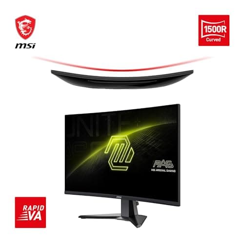 MSI MAG 27CQ6F 27 Inch 2K WQHD Curved Gaming Monitor - 1500R 2560 x 1440 Rapid VA Panel, 180 Hz / 0.5ms (GtG, Min.), Adaptive-Sync - DP 1.4a, HDMI 2.0b CEC 2