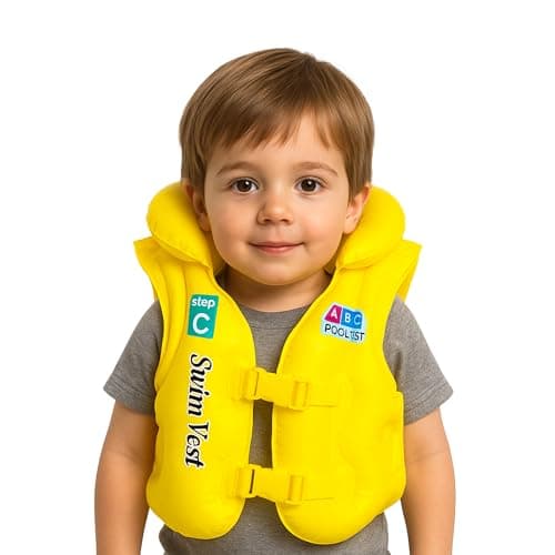 Roughhouse Kids Inflatable Swimming Vest (3-6 Years) – Triple Air Safety, Comfy Fit & Secure Buckles | Swim Trainer Jacket with Headrest for Toddlers & Young Kids | Perfect for Pool & Beach Fun!