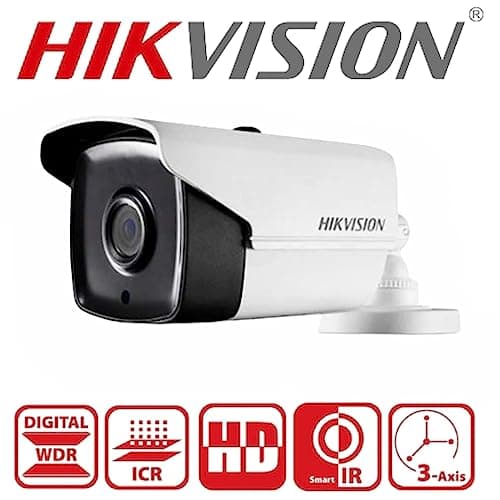 Hikvision 2MP 6MM Outdoor Wired 1080p Bullet Camera HD Video Output & EXIR IP66 Weatherproof CCTV Camera [DS-2CE1AD0T-IT1F]+ USEWELL BNC/DC,-White 3