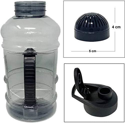 DOVEAZ® Beast Sports Water Bottle for Gym, Protein Shaker Bottle, Gallon Water Bottle (1.5 LTR) with Mixer Ball and Strainer (Black & Orange, Pack of 2) 2