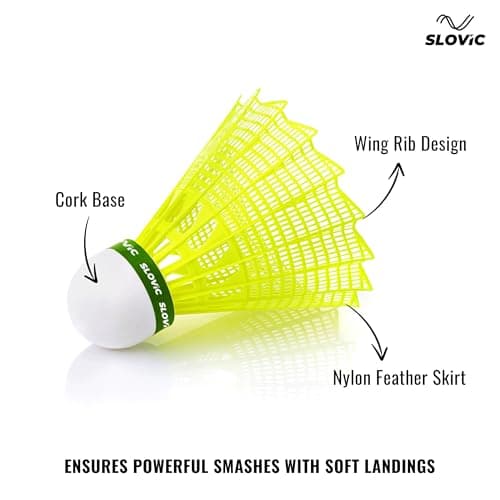 Slovic Shuttlecock Set [Pack of 3] | Badminton Shuttle Cock with Aerodynamic Wing Rib Design | Durable Nylon Feather Cock | Stable Flight & Fast Recovery | Ideal for Indoor & Outdoor Games 5