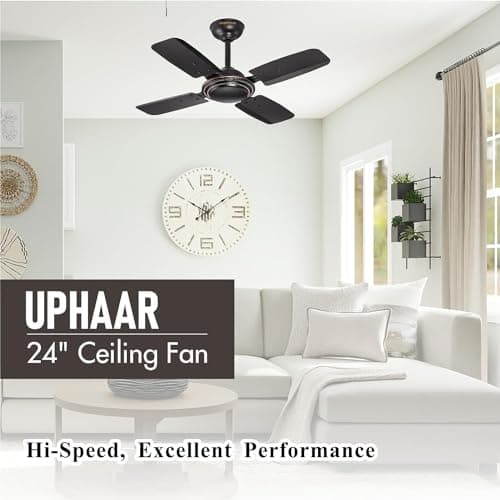 DIGISMART Uphaar 600 MM Ceiling Fan 850 RPM High Speed Air Delivery with 4 Blades, Anti-Dust Coating, 2 Years Warranty - Uphaar Brown 5