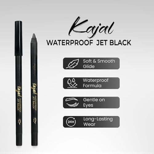 HUDA GIRL Long-Lasting Waterproof Kajal Pencil for Women & Girls | Smudge-Proof, Intense Natural Black, 24-Hour Stay, Smooth Glide Eye Kajal for Daily Use & Professional Makeup 3