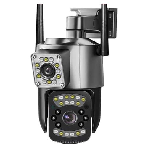 Eyetech 6MP Smart WiFi Dual Lens Outdoor PTZ CCTV Camera | Full HD | 360° View | Color Night Vision | Two Way Audio | Wireless Home Security Camera with Mobile App V380 Pro (Dual Lens PTZ)