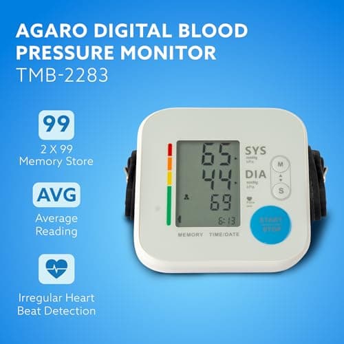 AGARO Automatic Portable Digital Blood Pressure Monitor for Home Use with Large LCD Display, Upper Arm Cuff, Accurate BP & Pulse Rate Monitoring, Memory Storage, Easy Key touch Operation 2