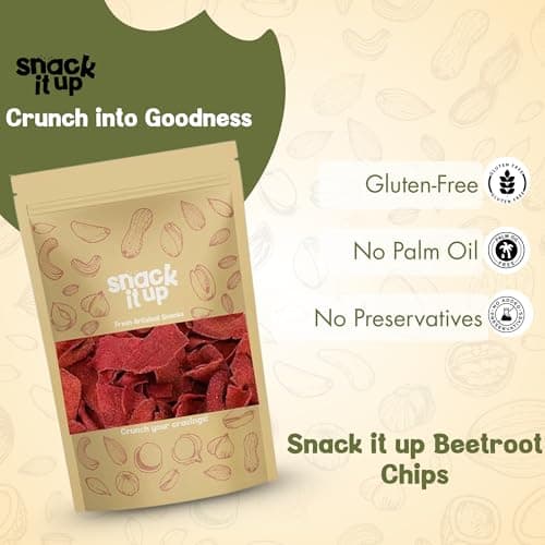 Snack It Up Beetroot Chips Crème & Onion Flavour (100g x 1) | Healthy Air-Fried Vegetable Chips Made with Real Beetroot | Vegan, Gluten Free, No Palm Oil, No Artificial Preservatives | Plant Based Hea 3