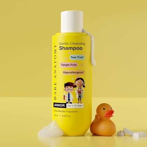 Bare Anatomy Junior Gentle Cleansing Shampoo For Kids | Tear-Free & Hypoallergenic | For 1-12 Years | Coconut Milk Protein, Almond Oil, Vitamin E & Strawberry | Sulphate & Paraben Free | 250 ml (Pack  2