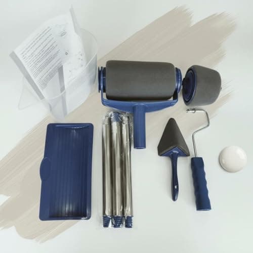 SNAPPSY Paint Roller Set Extendable Handle Roller Paint Kit Extension Pole Wall Painting Tool Set for Renovation, Seamless Tele 6PCS 4
