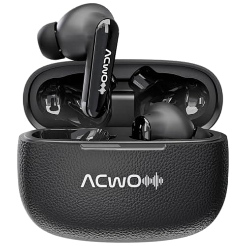 ACwO DwOTS Muze, in-Built MP3 Player, TF Card Support, Recording Mode, Real-Time Audio Monitoring, 10mm Drivers Bluetooth Earbuds, 45H Playtime, TWS Ear Buds Wireless Earphones with Mic (Black)