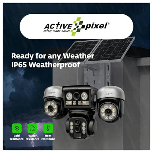 Active Pixel 4G 4MP Solar Security Outdoor 4 Camera Setup with 10X Zoom PTZ Main Lens 360° Pan Tilt | Dual Screen View | SIM Supported No WiFi CCTV | Color Night Vision | AI Motion Detection - H7 4
