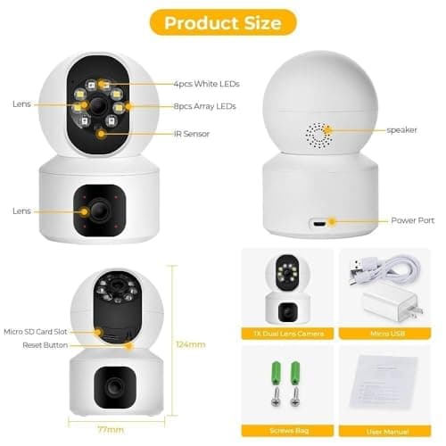 Guard Well 5MP Indoor WiFi Smart CCTV Camera for Home | 1080p HD | Color Night Vision | Motion Detection | Two Way Audio | Wireless Home Security Camera with Mobile App V380 Pro (CV Dual Lens) 3