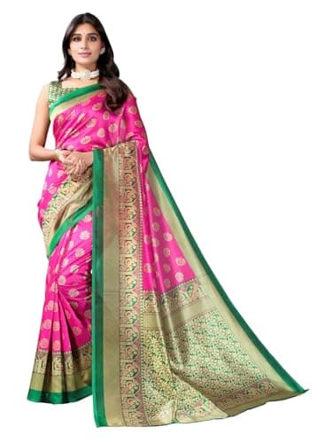 Shiv Textiles Women's Art Silk Paisley Saree(133S103_Pink)