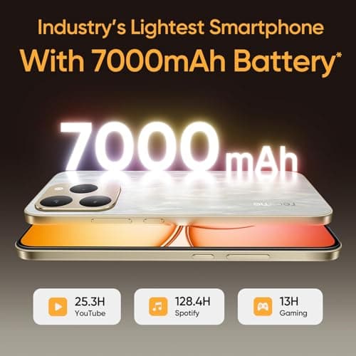 realme 15T 5G Smartphone 7000mAh Battery 6.57 inch 120Hz AMOLED Display 128GB ROM 8GB RAM 60W Fast Charge, IP69 Water Resistance Support Fingerprint GPS Bluetooth Dual Stereo Speakers (Flowing Silver) 4