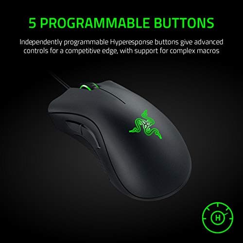 Razer Deathadder Essential - True 6400 DPI Optical Sensor, Wired Ergonomic Form Factor, High Durability, 5 Hyper Response Buttons, 10 Million Clicks RZ01-03850100-R3M1 - Black 5
