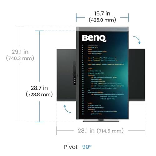 BenQ RD320U 31.5” 4K 3840x2160 IPS Black Programming Monitor with Backlight| 90W USB Type-C| 98% P3|Advanced Coding Modes|Nano-Matte Panel|KVM|Night Hours Protection|Coding HotKey|Ergonomic Design 5