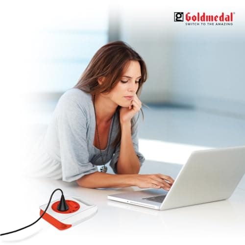 Goldmedal Sliq 3 Pin Plug with 4-Meter Cable Extension Cord | Master Switch & LED Indicator | Universal Socket | Ultra-Smooth Rotation Extension Board for Home and Office 5