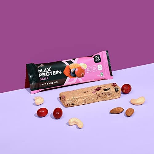 RiteBite Max Protein Daily Fruit & Nut Protein Bars with 10g Protein, 5g Fiber & Vit. A, C, E | No Cholesterol & Trans Fat For Upto 2h of Energy, Healthy Snack, 50g (Pack of 24) 3