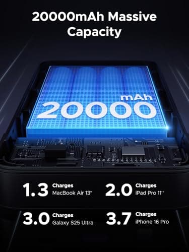 UGREEN 20000mAh 100W Power Bank, Nexode Portable Charger USB C 3-Port PD Fast Charging Battery Pack Digital Display for McBook, Tab, ifone 16, Galax S24 Ultra, Steaam Deck, Della XPS and More 3