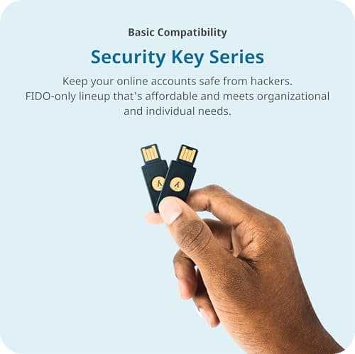 Yubico - Security Key C NFC - Basic Compatibility - Multi-Factor authentication (MFA) Security Key and passkey, Connect via USB-C or NFC, FIDO Certified 3