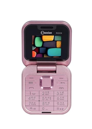Snexian All-New Rock X Flip Dual Sim |Keypad Mobile| with 1.8" Display |Flip|Fold| Call & SMS Indicator|Crystal Back Panel |BT Dialer|Voice Changer |Long Lasting Battery|FM|Camera|Feature Phone| Pink 2