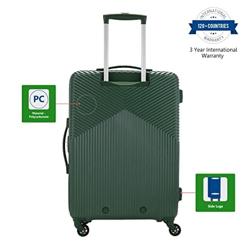 American Tourister Georgia 69 cms Medium Check-in Polycarbonate Hard-Sided 4 Spinner Wheels Luggage/Suitcase/Trolley Bag (Forest Green) 3