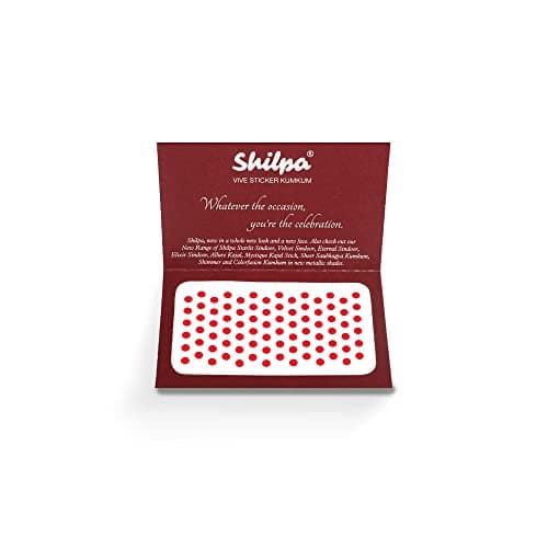 Shilpa Vive Sticker Kumkum Bindi (8, Red) (Box Contains 15 Packs) 3
