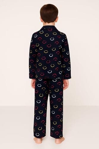 3BROS Kid's Pure Cotton Full Sleeves Night Suit/Dress for Boys/Girls Full Pajama & Top Sleep Suit Combo Set |Navy Blue 2 | 7-8 Years | Pack of 1 4