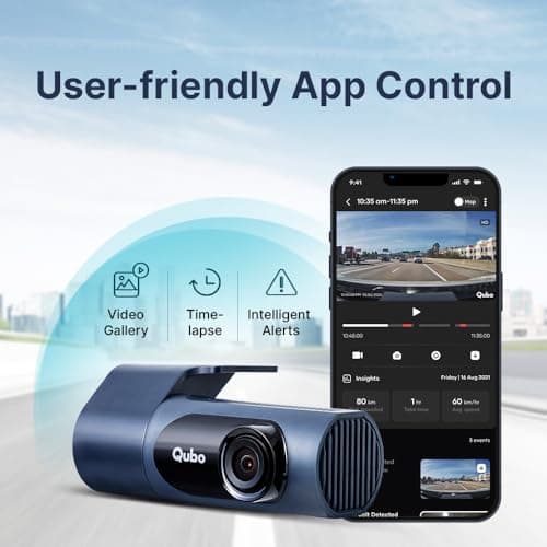 Qubo Car Dashcam Pro X by Hero Group | 3MP 1296P FHD+ Camera | NightPulse Vision | Wide-Angle FOV | Supercapacitor | Built-in Wi-Fi, Mic | App Control | G-Sensor | Up to 1TB Storage | (Midnight Blue) 5