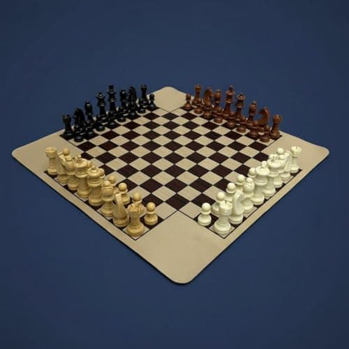 Bnf Educational 4 Player Chess Set 3 Player Chess Set for Families, Kids, Party, King 59MM 2