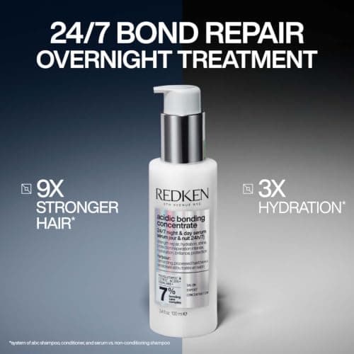 Redken Acidic Bonding Concentrate 24/7 Night & Day Bond Repair Serum, 100ml|Reduces Frizz, Repairs Damage & Adds Shine Overnight|For Dry, Damaged, Coloured and Frizzy Hair|For Men & Women 2