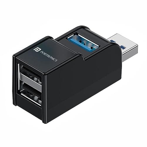 Portronics Mport 3A USB Hub Dock (3-in-1), Multiport Adapter with USB 3.0 & 2-Port USB 2.0, Upto 5 Gbps High Data Transfer Speed for PC, Laptop & Mac (Black)