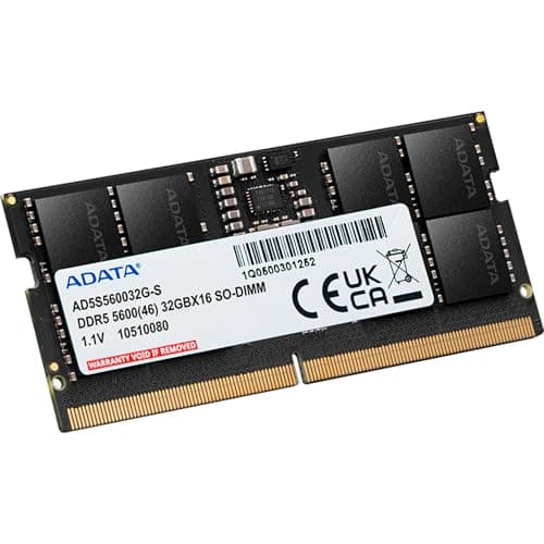 ADATA Premier 32GB 5600MHz SO-DIMM DDR5 Laptop Memory, Single RAM Module, Supports Intel & AMD Latest CPU, Intel XMP & AMD Expo, Built in PMIC, On Die ECC, Low Voltage, More Bandwidth - AD5S560032G-S 2