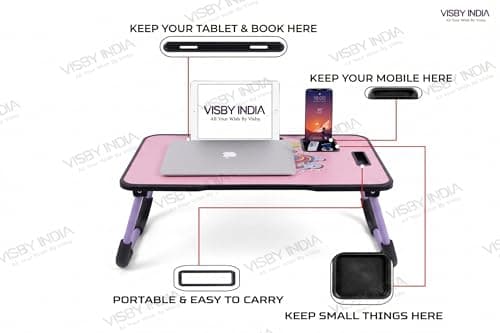 Smart Latest Multipurpose Foldable Laptop Table with Cup Holder, Study Table, Bed Table, Foldable and Portable/Ergonomic & Rounded Edges/Lifetime Non-Slip Legs (Unicorn New) 2