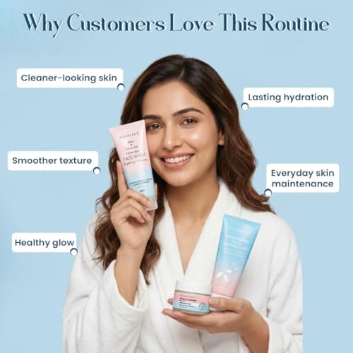 Glamveda Rice & Ceramide Glass Skin Essentials | Face Wash + Enzyme Scrub + Moisturizer Combo | Korean Skincare Routine | Rice Water, Ceramides & AHA BHA | Hydrating & Glow Boosting Kit 4