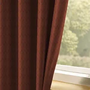 LINENWALAS 100% True Blackout Curtains 7.5 Feet Long - 1 Panel Curtain, Herringbone Embossed Design Complete Light Block, Thermal Insulated & Noise Reducing Room Darkening Curtains (Furniture Brown)